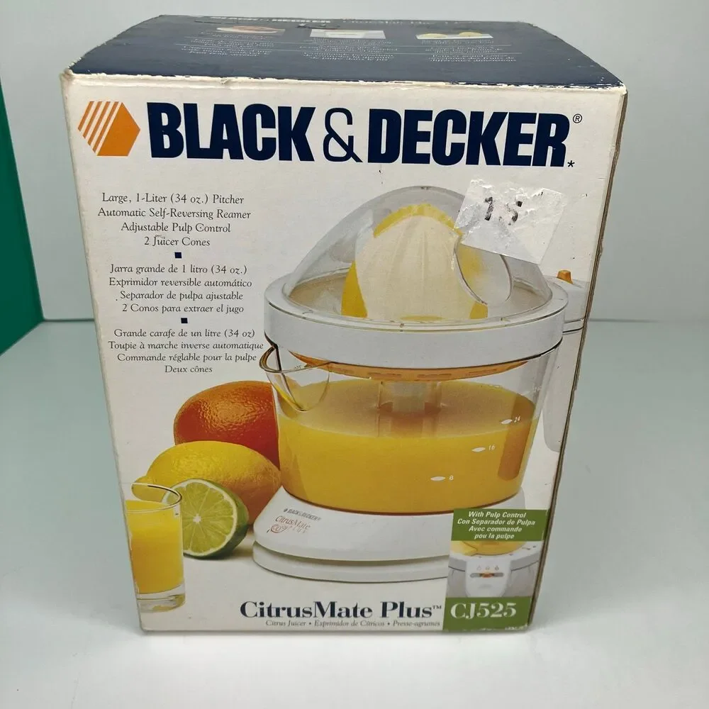 Black & Decker Citrus Mate Plus 32OZ Orange Juicer w/ Pulp Strainer CJ525 New